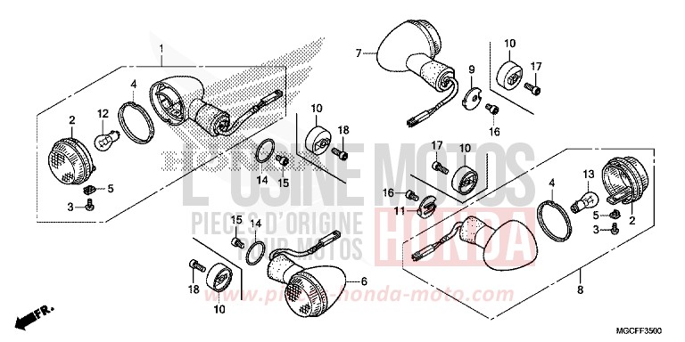 WINKER (CB1100CA/TAD) for CB1100 PEARL HAWKSEYE BLUE (PB409) from 2019