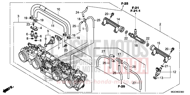 THROTTLE BODY for CB1100 CANDY PROMINENCE RED (R342) from 2017