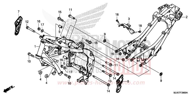 FRAME BODY for CB500F CANDY CHROMOSPHERE RED (R381) from 2018