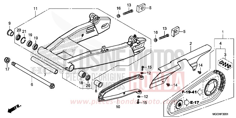 SWINGARM (CB1100NA/NAD) for CB1100 CANDY PROMINENCE RED (R342) from 2017