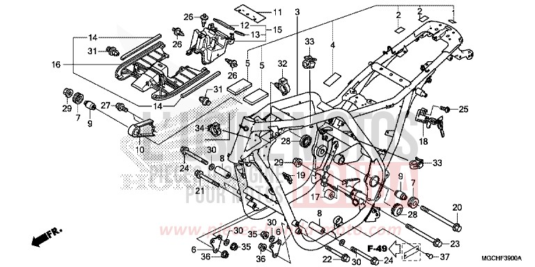 FRAME BODY for CB1100 CANDY PROMINENCE RED (R342) from 2017