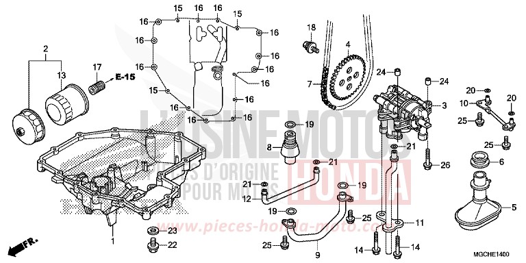 OIL PAN/OIL PUMP for CB1100 GRAPHITE BLACK (NHB01) from 2017