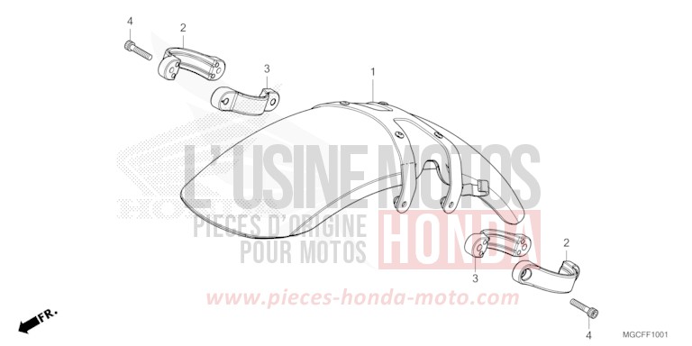 FRONT FENDER (CB1100NA/NAD) for CB1100 DARKNESS BLACK METALLIC (NH463) from 2019