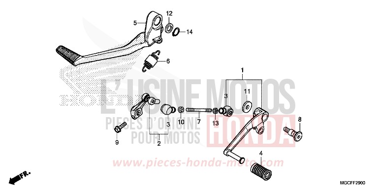 PEDAL for CB1100 DARKNESS BLACK METALLIC (NH463) from 2019