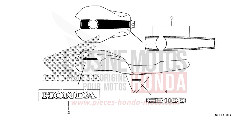 EMBLEM (CB1100CA/NA/NAD) for CB1100 DARKNESS BLACK METALLIC (NH463) from 2019
