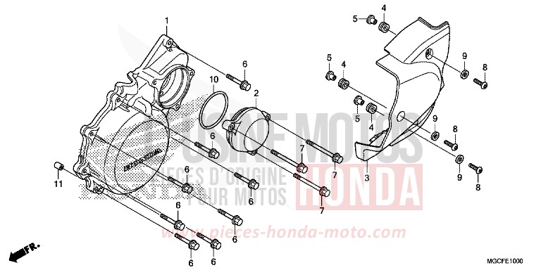 LEFT CRANKCASE COVER for CB1100 PEARL HAWKSEYE BLUE (PB409) from 2019