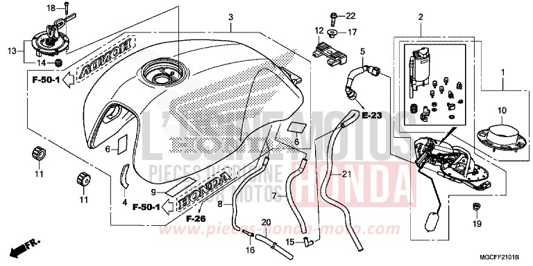 FUEL TANK/FUEL PUMP (CB1100CA/NA/NAD) for CB1100 PEARL HAWKSEYE BLUE (PB409) from 2019