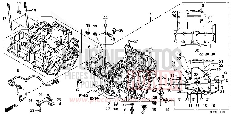 CRANKCASE for CB1100 CANDY ALIZARIN RED (R345) from 2014