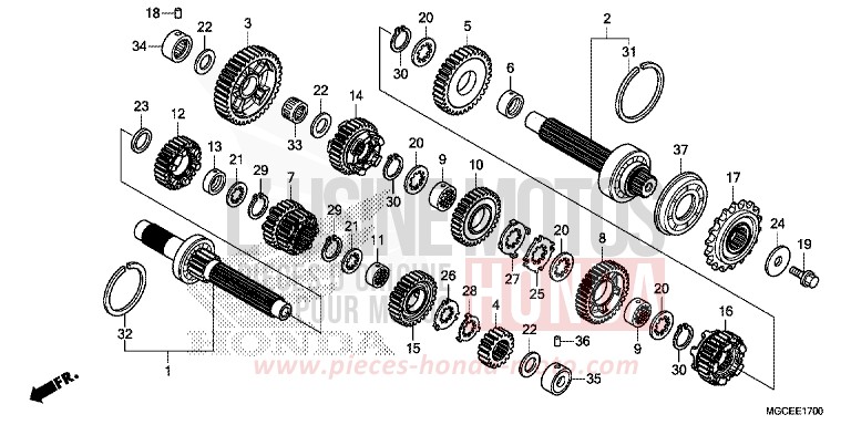 TRASMISSIONE per CB1100 CANDY ALIZARIN RED (R345) del 2014