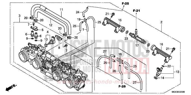 THROTTLE BODY for CB1100 CANDY ALIZARIN RED (R345) from 2014