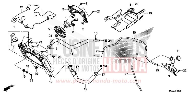 RADIATORE per CB500F FORCE SILVER METALLIC (NH411) del 2018