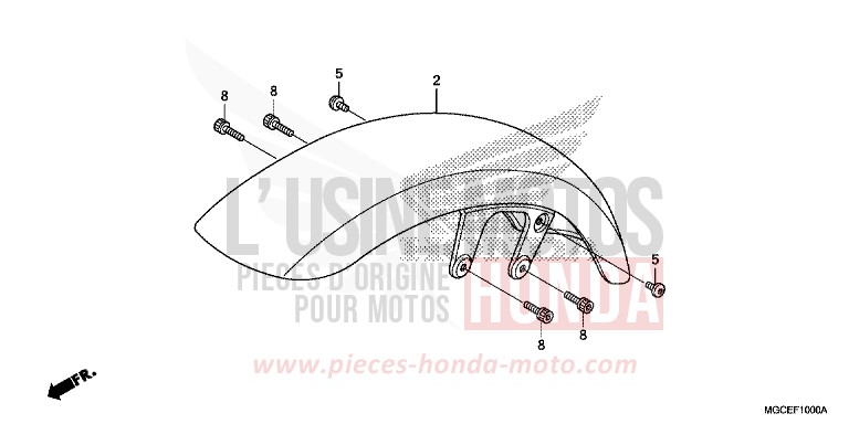 FRONT FENDER for CB1100 DARKNESS BLACK METALLIC (NH463) from 2014