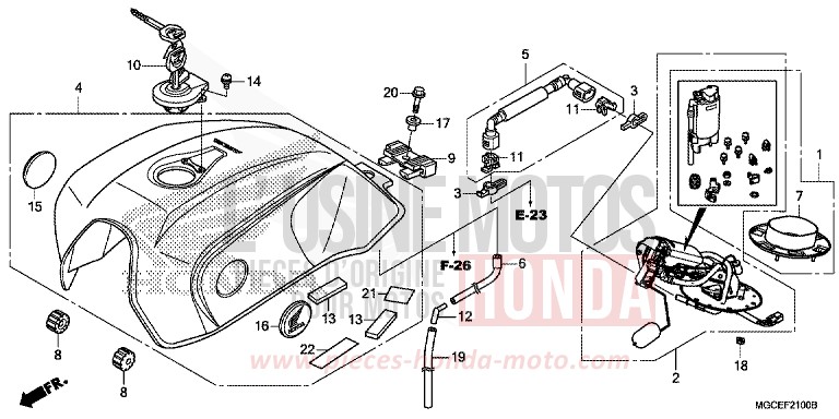 FUEL TANK/FUEL PUMP for CB1100 DARKNESS BLACK METALLIC (NH463) from 2014