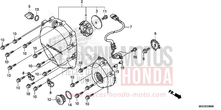 RIGHT CRANKCASE COVER for CB1100 PEARL SUNBEAM WHITE (NHA66) from 2014