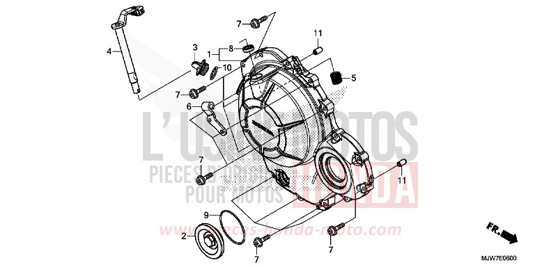RIGHT CRANKCASE COVER for CB500F MAT GUNPOWDER BLACK METALLIC (NH436) from 2018