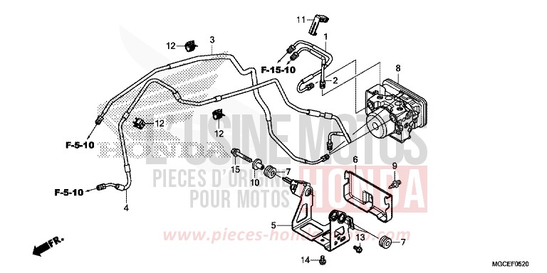 ABS MODULATOR for CB1100 PEARL SUNBEAM WHITE (NHA66) from 2014