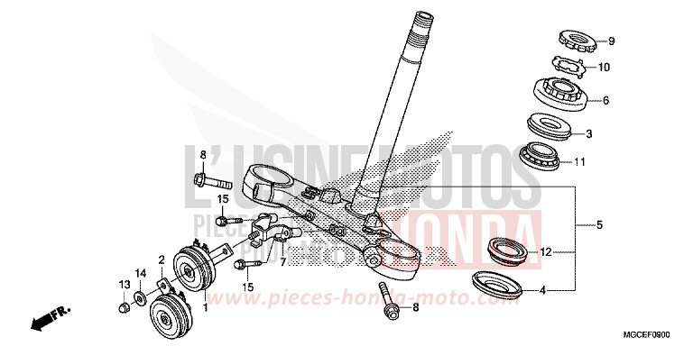 STEERING STEM for CB1100 PEARL SUNBEAM WHITE (NHA66) from 2014