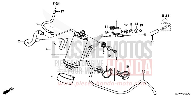 CANISTER for CB500F MAT GUNPOWDER BLACK METALLIC (NH436) from 2018