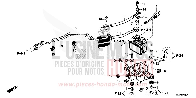 MODULATORE ABS per CRF1000 MAT BALLISTIC BLACK METALLIC (NHA86) del 2017