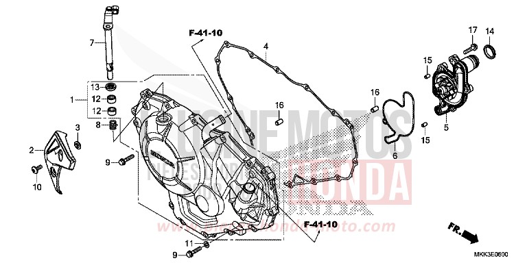 RIGHT CRANKCASE COVER (CRF1000A/A2/AL/AL2) for CRF1000 PEARL GLARE WHITE (NHB53HA) from 2018