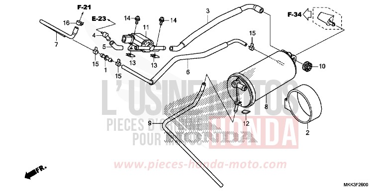 CANISTER for CRF1000 PEARL GLARE WHITE (NHB53HA) from 2018