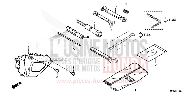 TOOL for CRF1000 PEARL GLARE WHITE (NHB53HA) from 2018