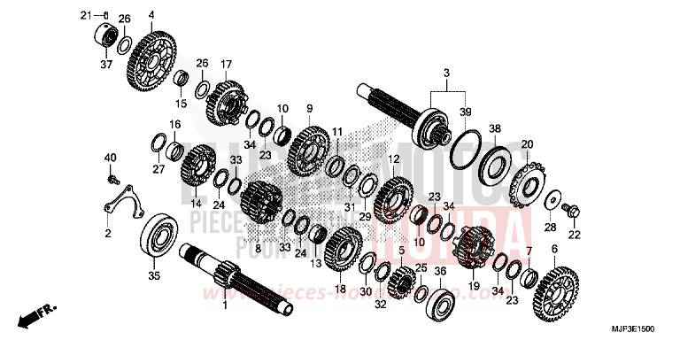 TRANSMISSION (CRF1000/CRF1000A) for CRF1000 VICTORY RED (R334B) from 2017