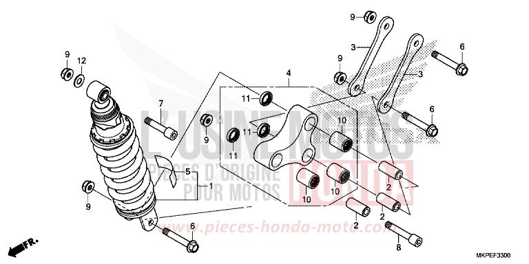 REAR CUSHION for CB500F CANDY ENERGY ORANGE (YR249) from 2019