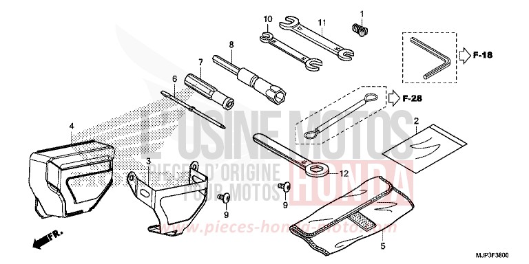 TOOL for CRF1000 VICTORY RED (R334B) from 2017
