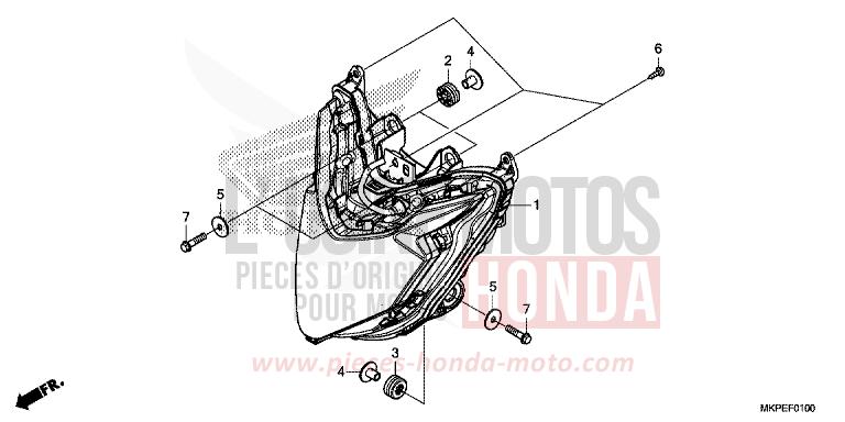 HEADLIGHT for CB500F GRAND PRIX RED (R380) from 2019