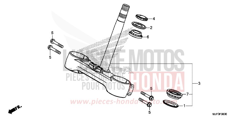 STEERING STEM for CRF1000 MAT BALLISTIC BLACK METALLIC (NHA86) from 2016