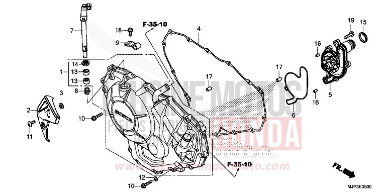 RIGHT CRANKCASE COVER (CRF1000/CRF1000A) for CRF1000 CANDY PROMINENCE RED (R342) from 2017