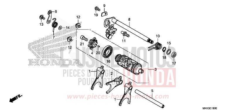 GEARSHIFT DRUM (CRF1000A/A2/AL/AL2) for CRF1000 VICTORY RED (R334B) from 2018