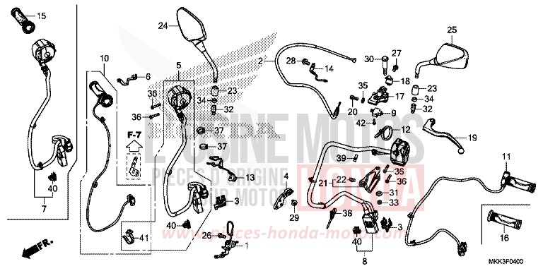 HANDLE LEVER/SWITCH/CABLE (CRF1000A/A2/AL/AL2) for CRF1000 VICTORY RED (R334B) from 2018