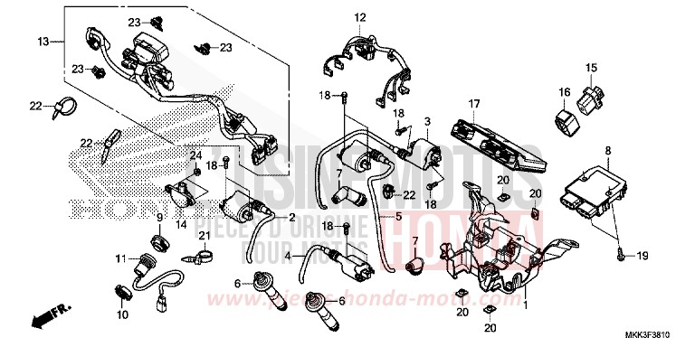 SUB HARNESS/IGNITION COIL for CRF1000 VICTORY RED (R334B) from 2018