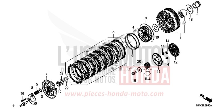 CLUTCH (CRF1000A/A2/AL/AL2) for CRF1000 CANDY CHROMOSPHERE RED (R381) from 2018