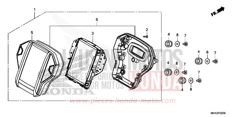 CONTACHILOMETRI per CRF1000 CANDY CHROMOSPHERE RED (R381) del 2018