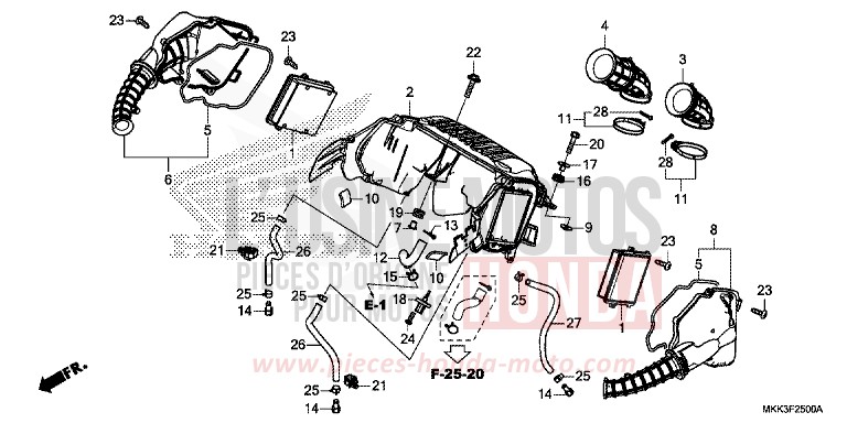 AIR CLEANER for CRF1000 CANDY CHROMOSPHERE RED (R381) from 2018