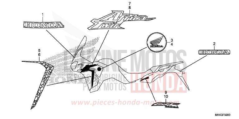 MARK/STRIPE (1) for CRF1000 CANDY CHROMOSPHERE RED (R381) from 2018