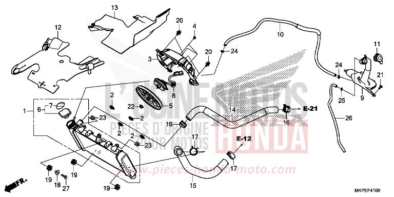RADIATOR for CB500F MAT GUNPOWDER BLACK METALLIC (NH436) from 2019