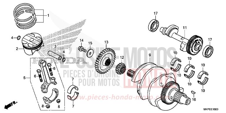 CRANKSHAFT/PISTON for CB500F PEARL METALLOID WHITE (NHA96) from 2019