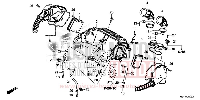 AIR CLEANER for CRF1000 CANDY PROMINENCE RED (R342) from 2017