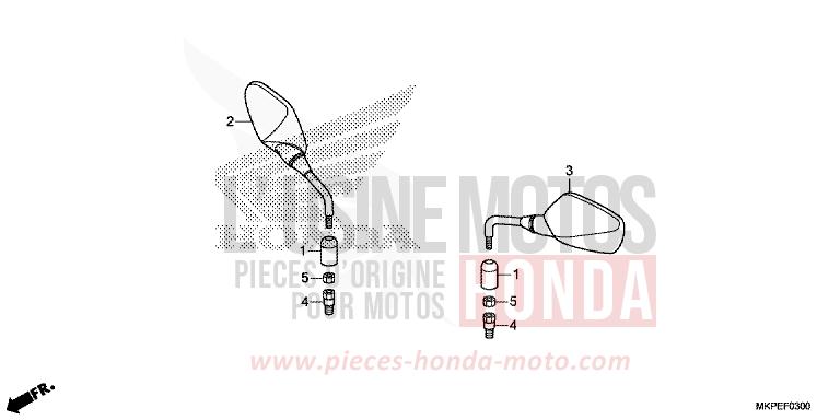 MIRROR for CB500F CANDY CARIBBEAN BLUE SEA (B189) from 2021