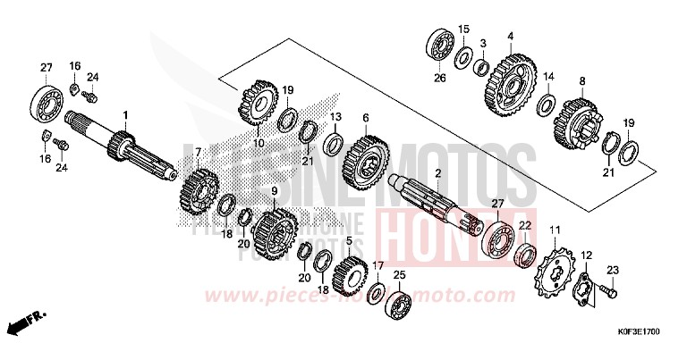 TRANSMISSION for Z125MA BANANA YELLOW (YR354) from 2019