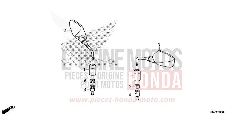 MIRROR for CBF300NA NOIR (NH1) from 2018