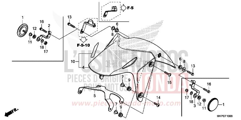 FRONT FENDER (CB500FK,CB500FAK/L/M) for CB500F CANDY CARIBBEAN BLUE SEA (B189) from 2021