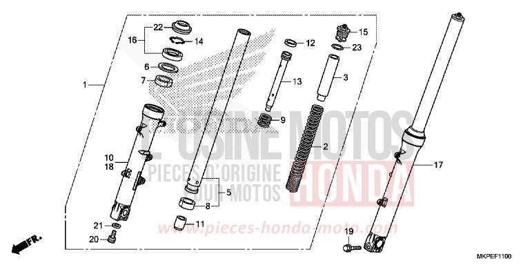 FRONT FORK (CB500FK,CB500FAK/L/M) for CB500F CANDY CARIBBEAN BLUE SEA (B189) from 2021