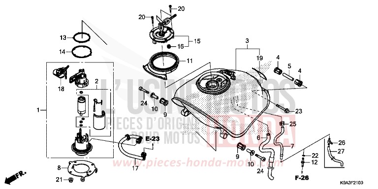 FUEL TANK for CBF300NA NOIR (NH1) from 2018