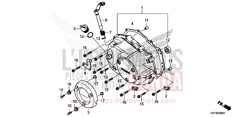 RIGHT CRANKCASE COVER for Monkey PEARL NEBULA RED (R376) from 2019