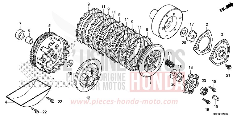 CLUTCH for Z125MA PEARL NEBULA RED (R376) from 2019